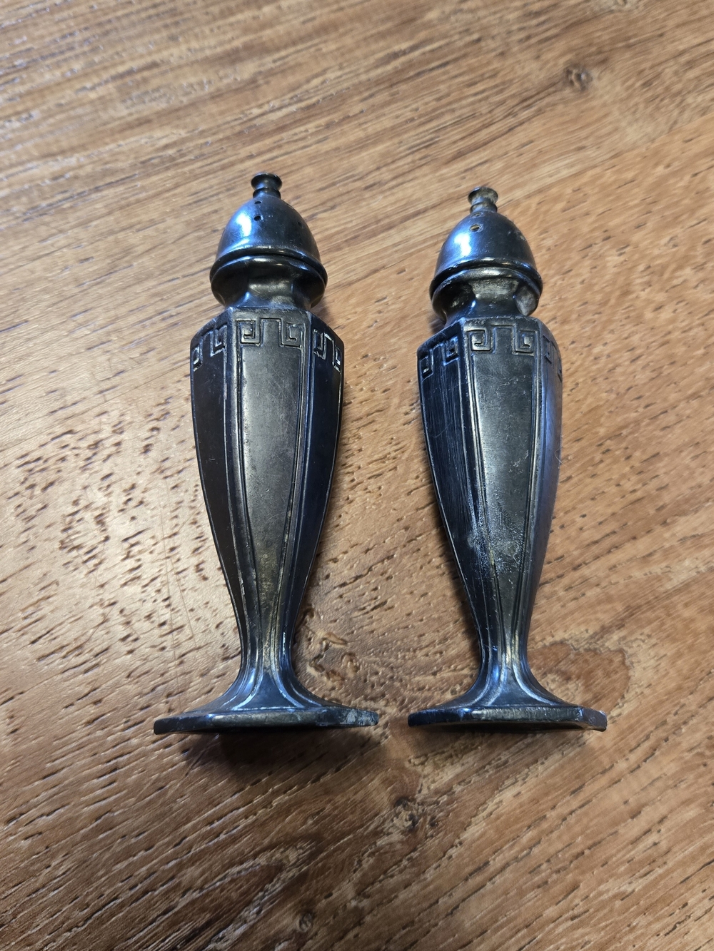 Vintage WG Co. Pair Silverplated Salt & Pepper Shakers Art Deco